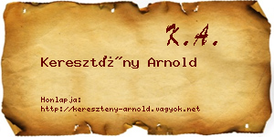Keresztény Arnold névjegykártya